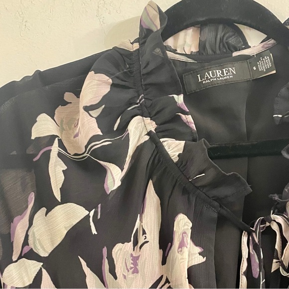 Lauren Ralph Lauren Floral Fit & Flare Black Multi. Size 6 Regular. $185 💕NWT - Picture 14 of 14